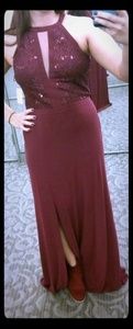 Maroon evening gown